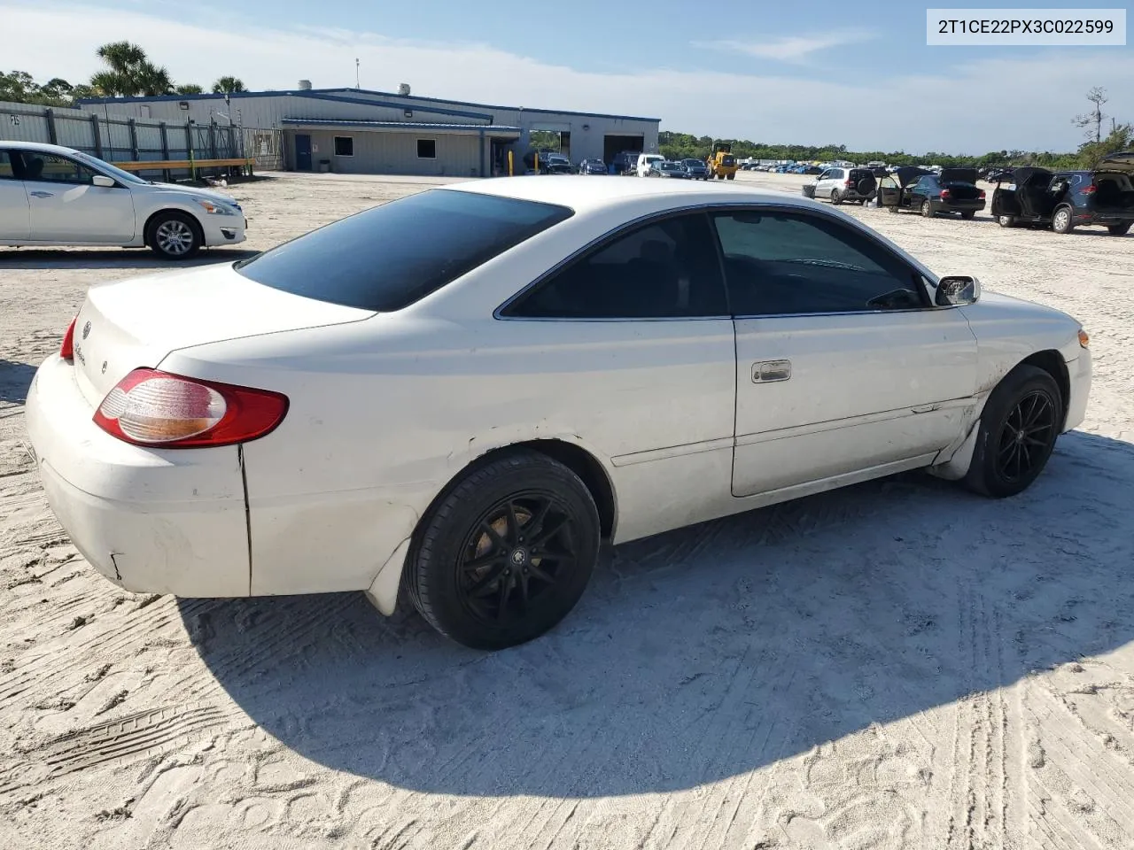 2003 Toyota Camry Solara Se VIN: 2T1CE22PX3C022599 Lot: 72002754