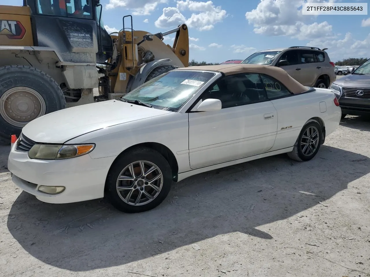 2003 Toyota Camry Solara Se VIN: 2T1FF28P43C885643 Lot: 78409004