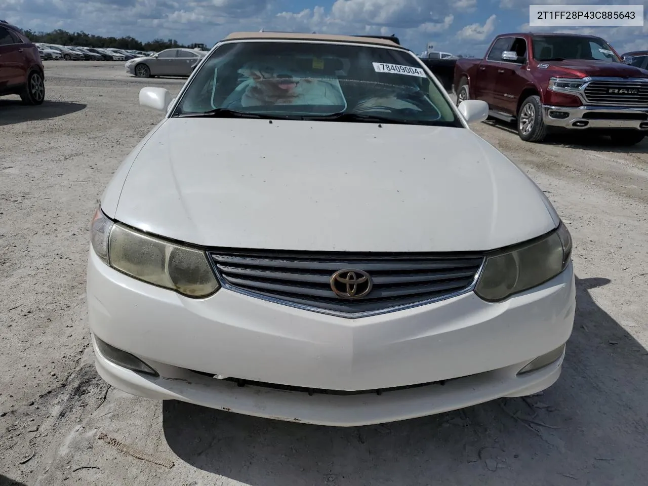 2003 Toyota Camry Solara Se VIN: 2T1FF28P43C885643 Lot: 78409004