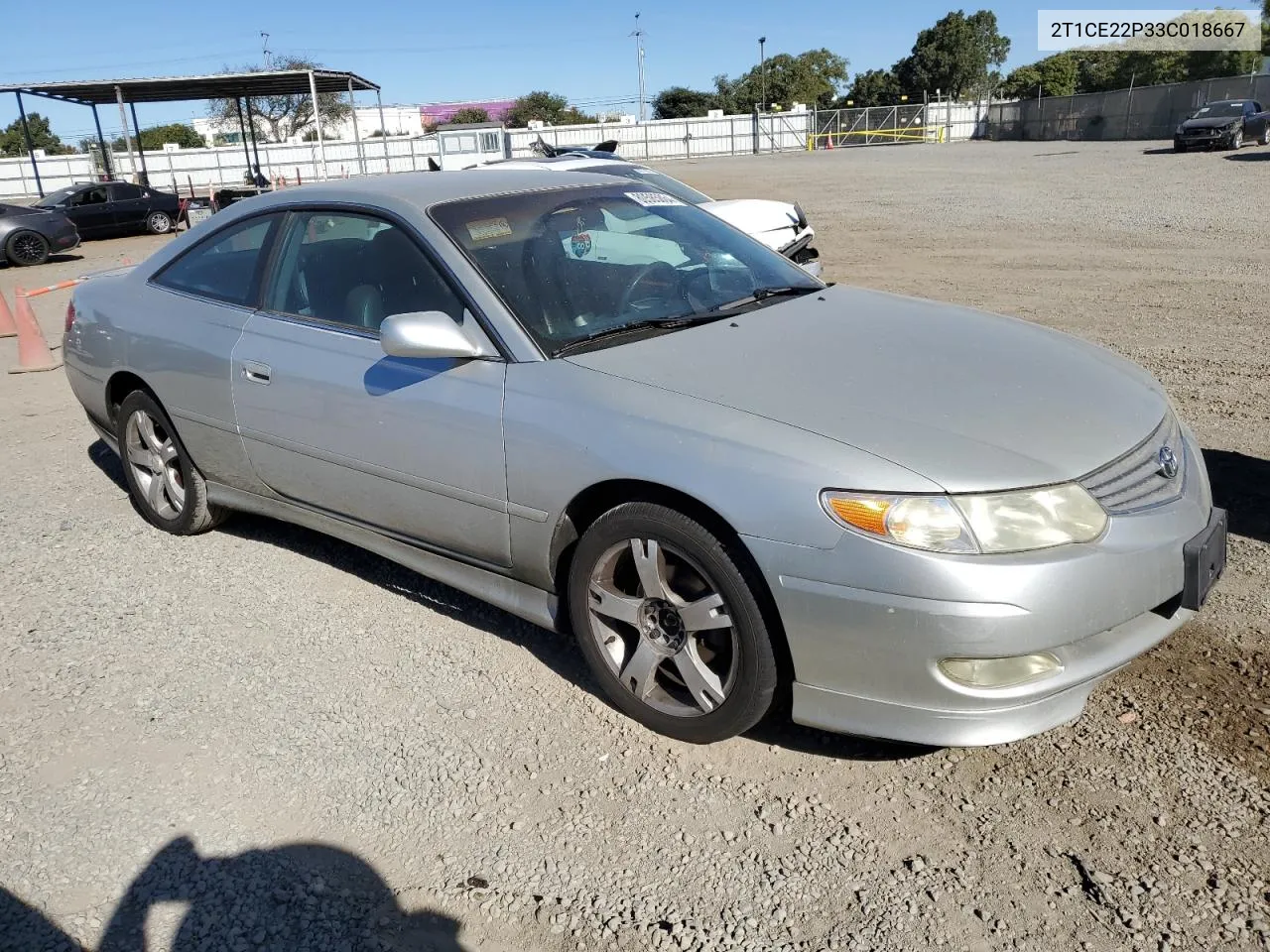 2003 Toyota Camry Solara Se VIN: 2T1CE22P33C018667 Lot: 80585864