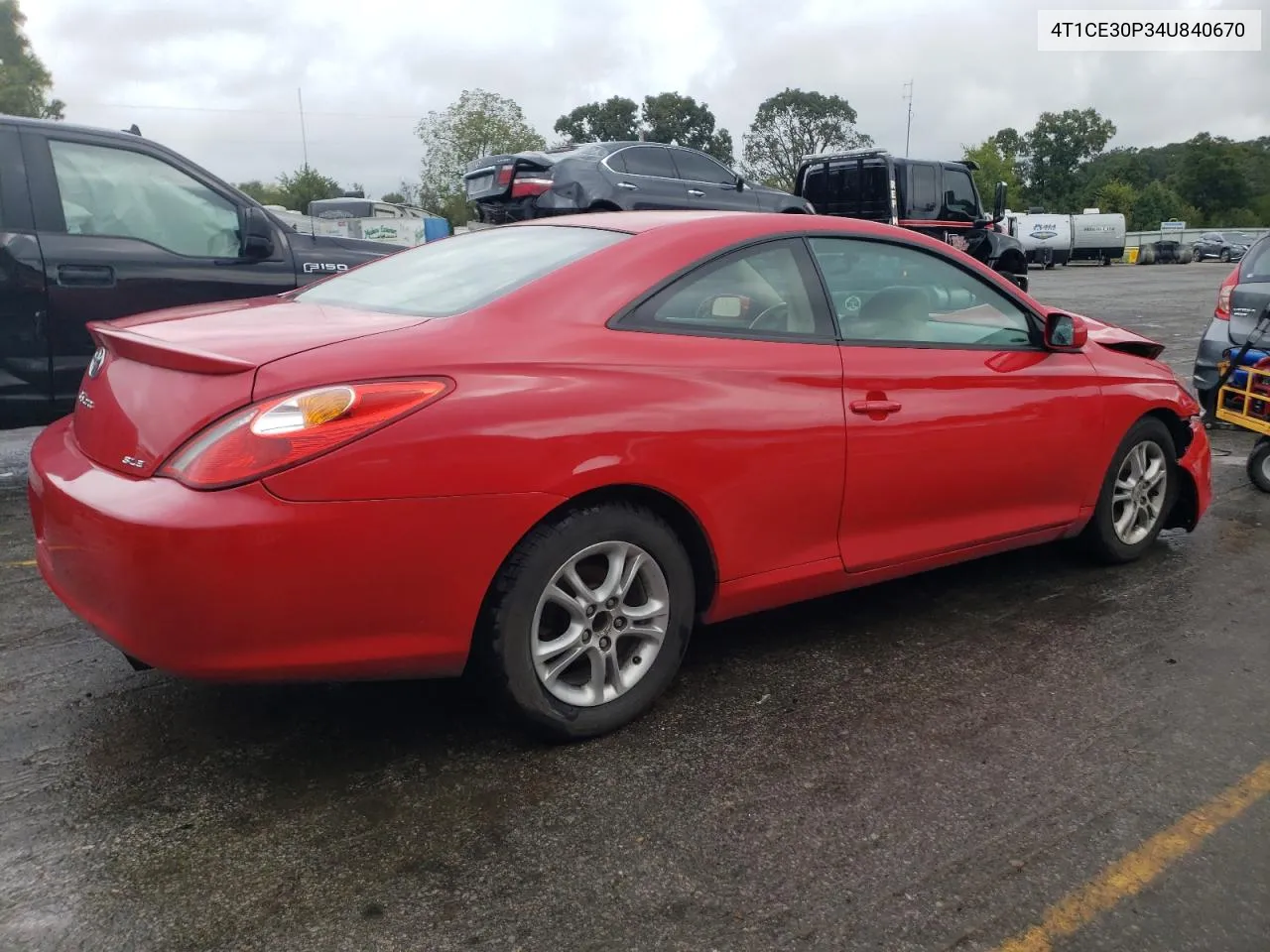 2004 Toyota Camry Solara Se VIN: 4T1CE30P34U840670 Lot: 72259514