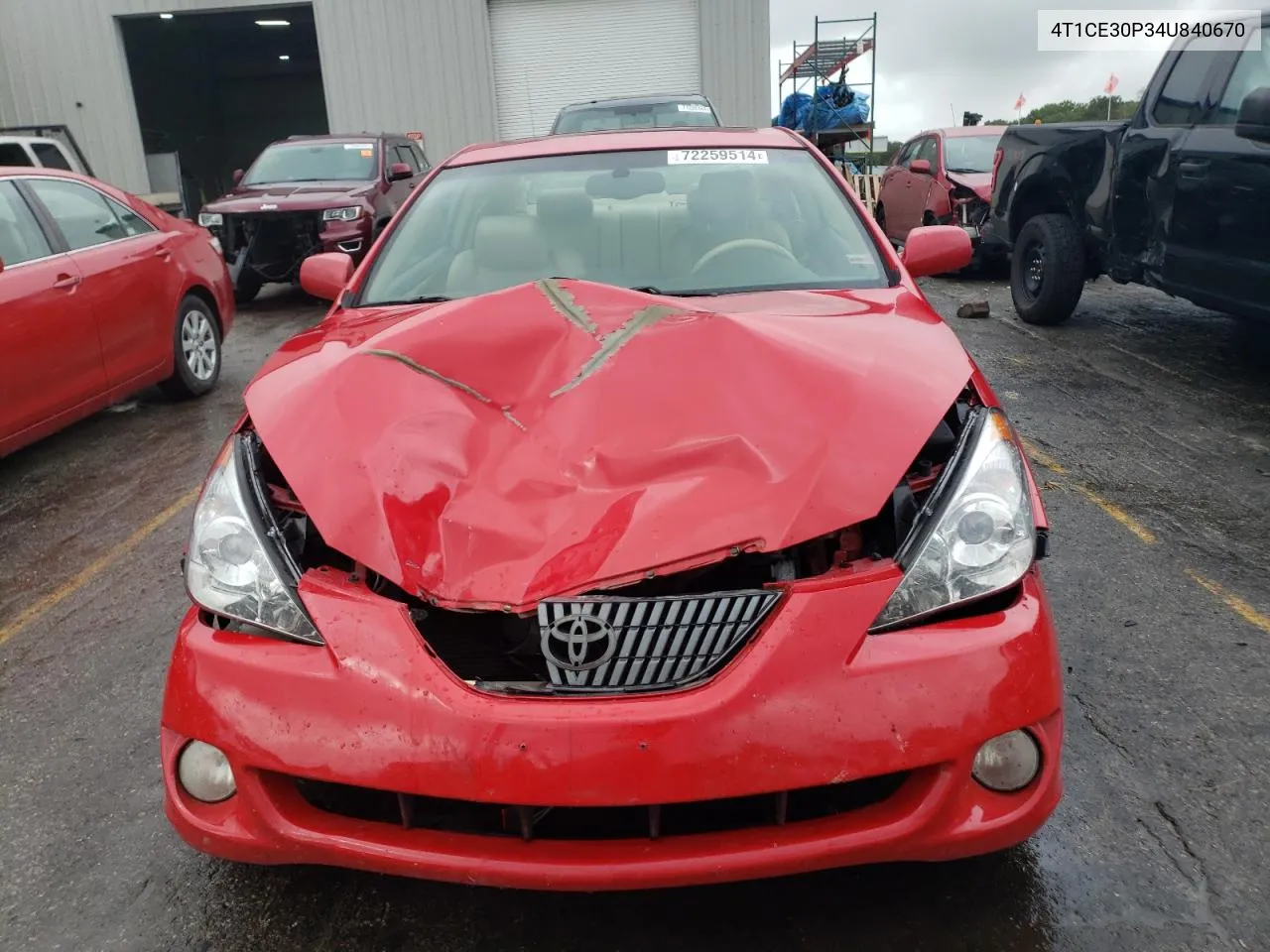 2004 Toyota Camry Solara Se VIN: 4T1CE30P34U840670 Lot: 72259514