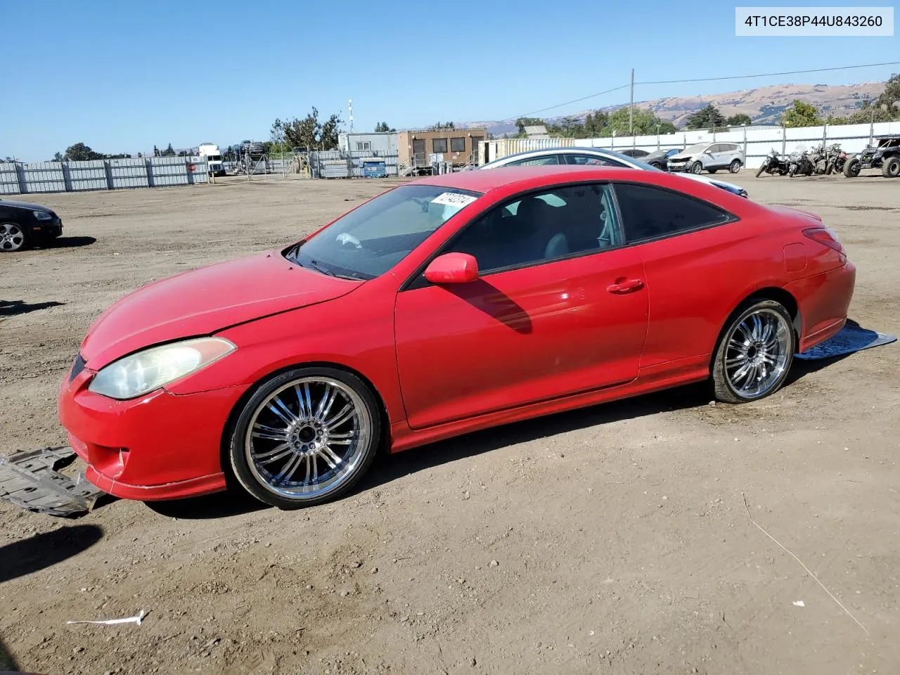 2004 Toyota Camry Solara Se VIN: 4T1CE38P44U843260 Lot: 72742314