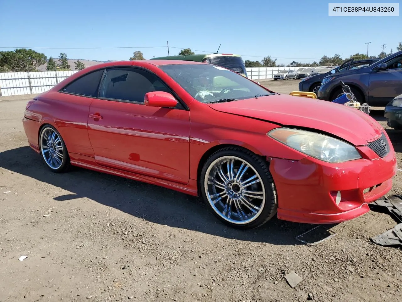 2004 Toyota Camry Solara Se VIN: 4T1CE38P44U843260 Lot: 72742314