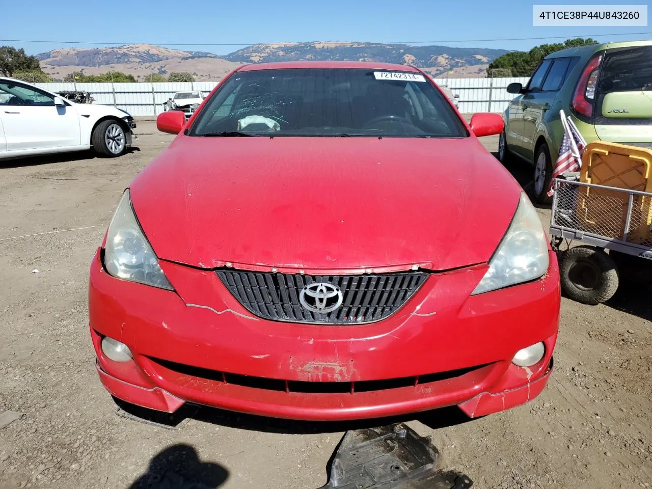 2004 Toyota Camry Solara Se VIN: 4T1CE38P44U843260 Lot: 72742314