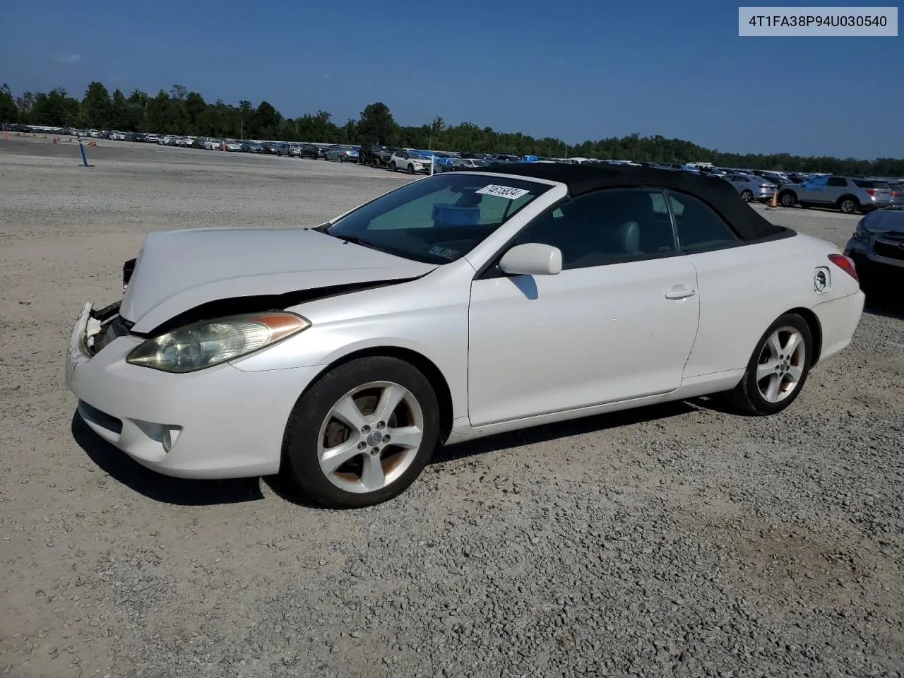 2004 Toyota Camry Solara Se VIN: 4T1FA38P94U030540 Lot: 74615834