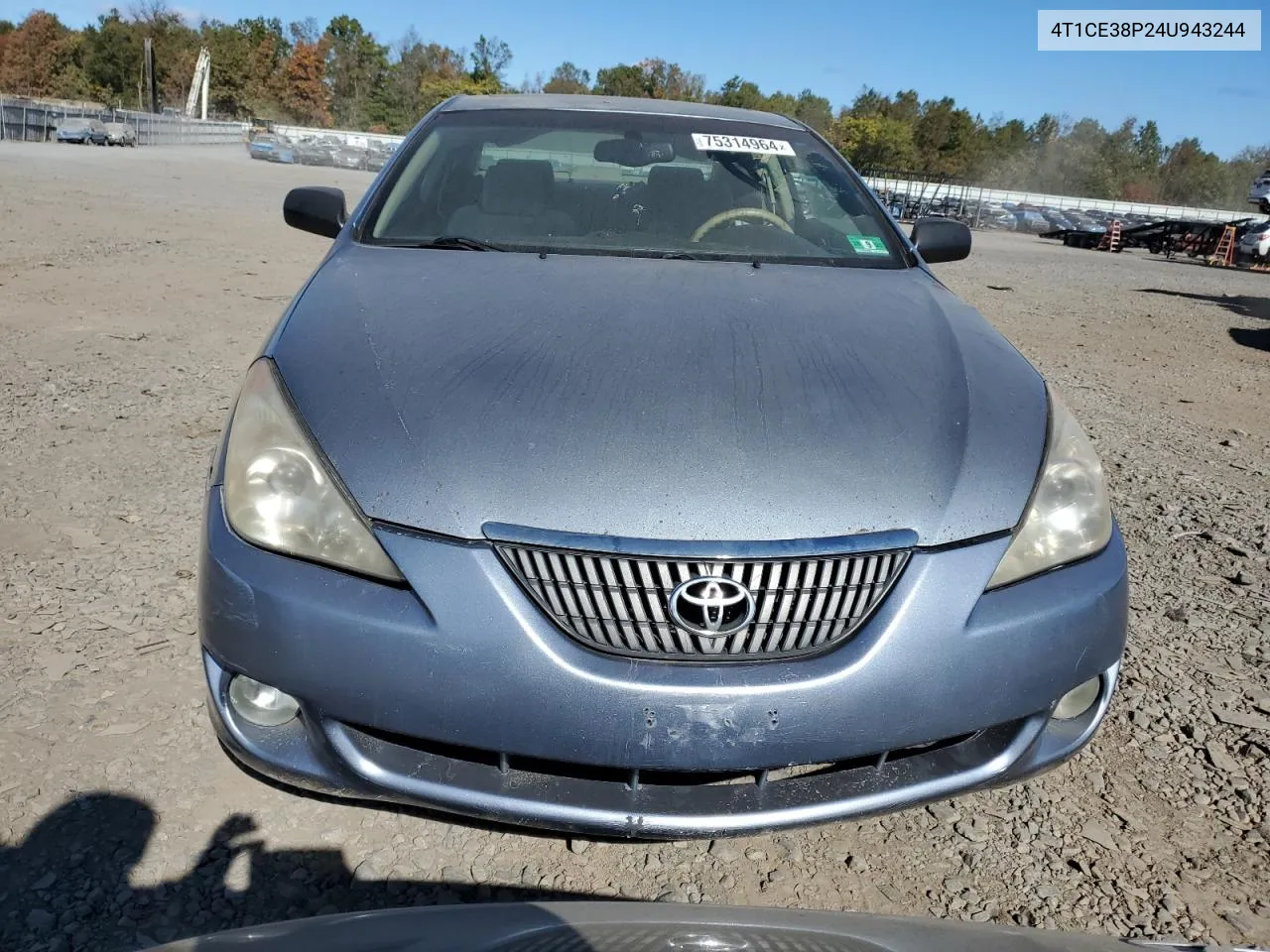 2004 Toyota Camry Solara Se VIN: 4T1CE38P24U943244 Lot: 75314964