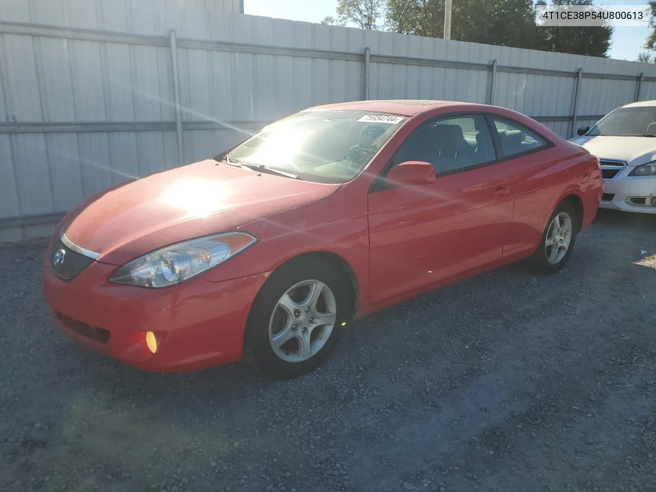 2004 Toyota Camry Solara Se VIN: 4T1CE38P54U800613 Lot: 75934744