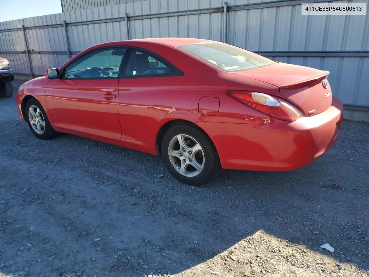 2004 Toyota Camry Solara Se VIN: 4T1CE38P54U800613 Lot: 75934744