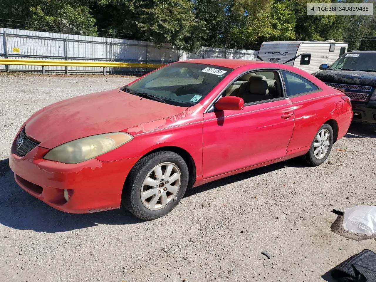 2004 Toyota Camry Solara Se VIN: 4T1CE38P34U839488 Lot: 76517284