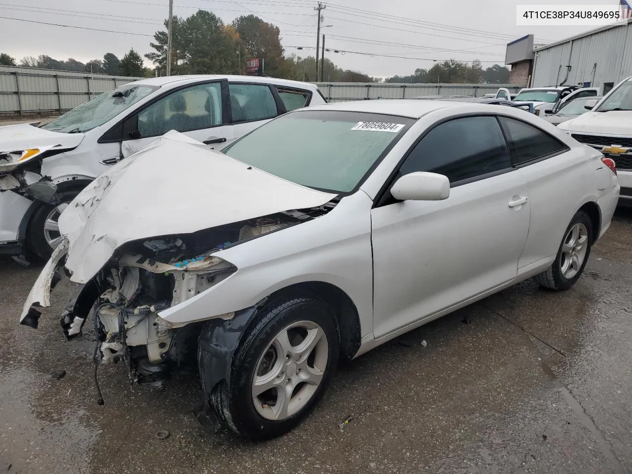 2004 Toyota Camry Solara Se VIN: 4T1CE38P34U849695 Lot: 78059604