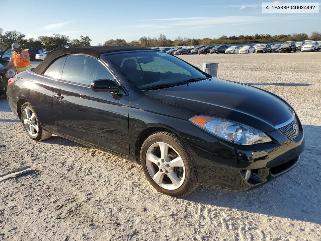 2004 Toyota Camry Solara Se VIN: 4T1FA38P04U034492 Lot: 78161004