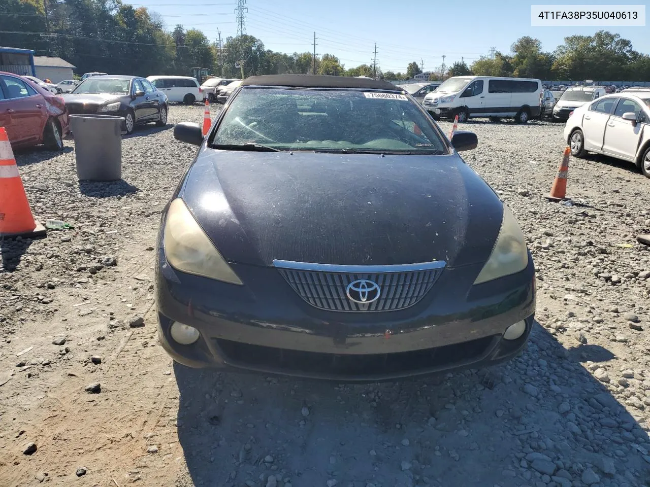 2005 Toyota Camry Solara Se VIN: 4T1FA38P35U040613 Lot: 75660374