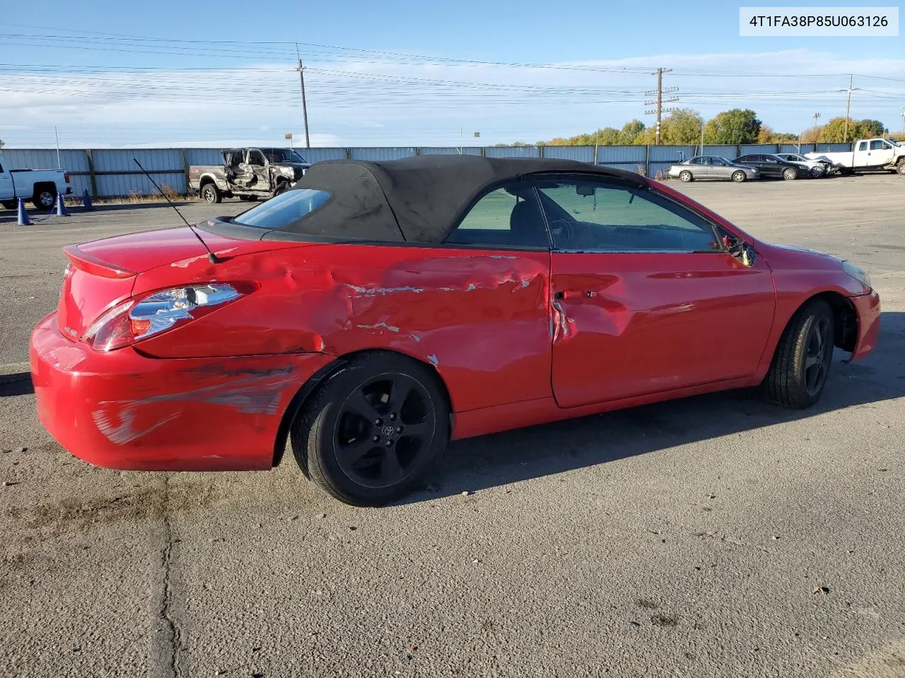 2005 Toyota Camry Solara Se VIN: 4T1FA38P85U063126 Lot: 79241304