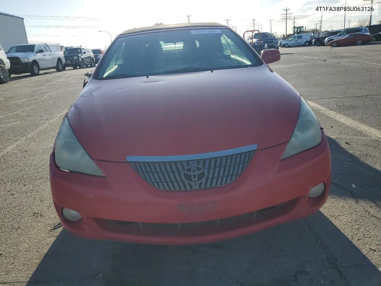 2005 Toyota Camry Solara Se VIN: 4T1FA38P85U063126 Lot: 79241304