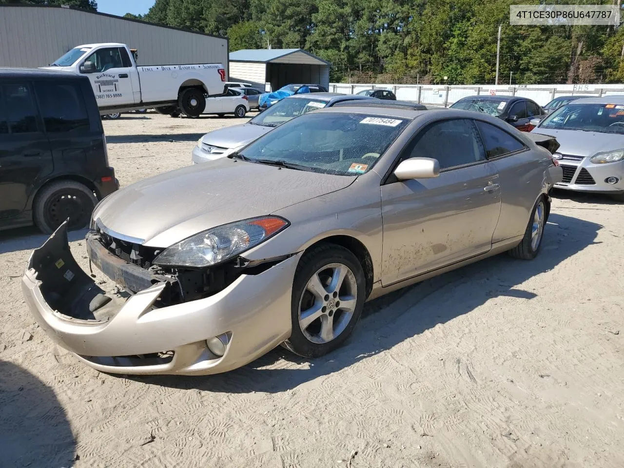 2006 Toyota Camry Solara Se VIN: 4T1CE30P86U647787 Lot: 70775484