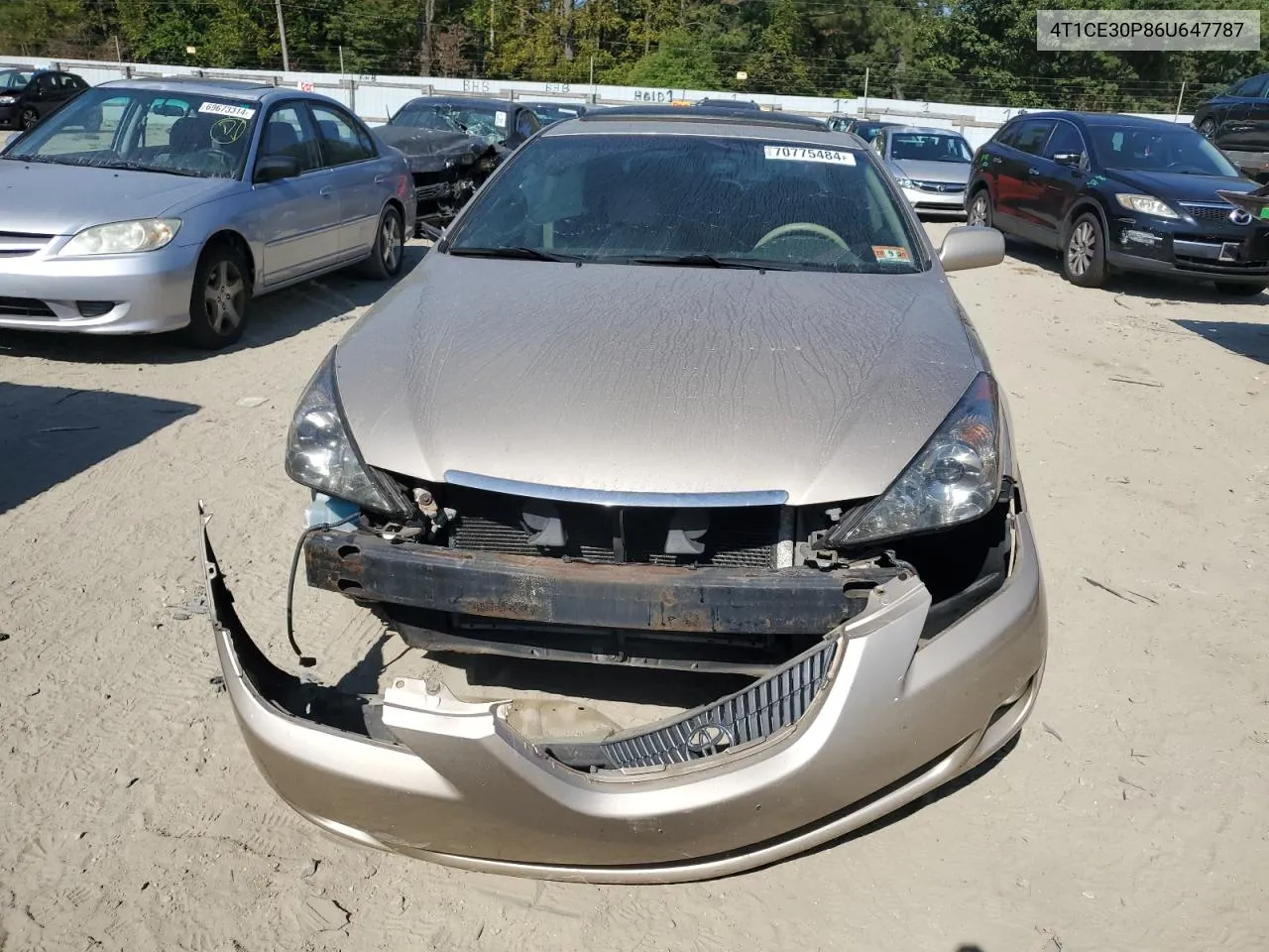 2006 Toyota Camry Solara Se VIN: 4T1CE30P86U647787 Lot: 70775484