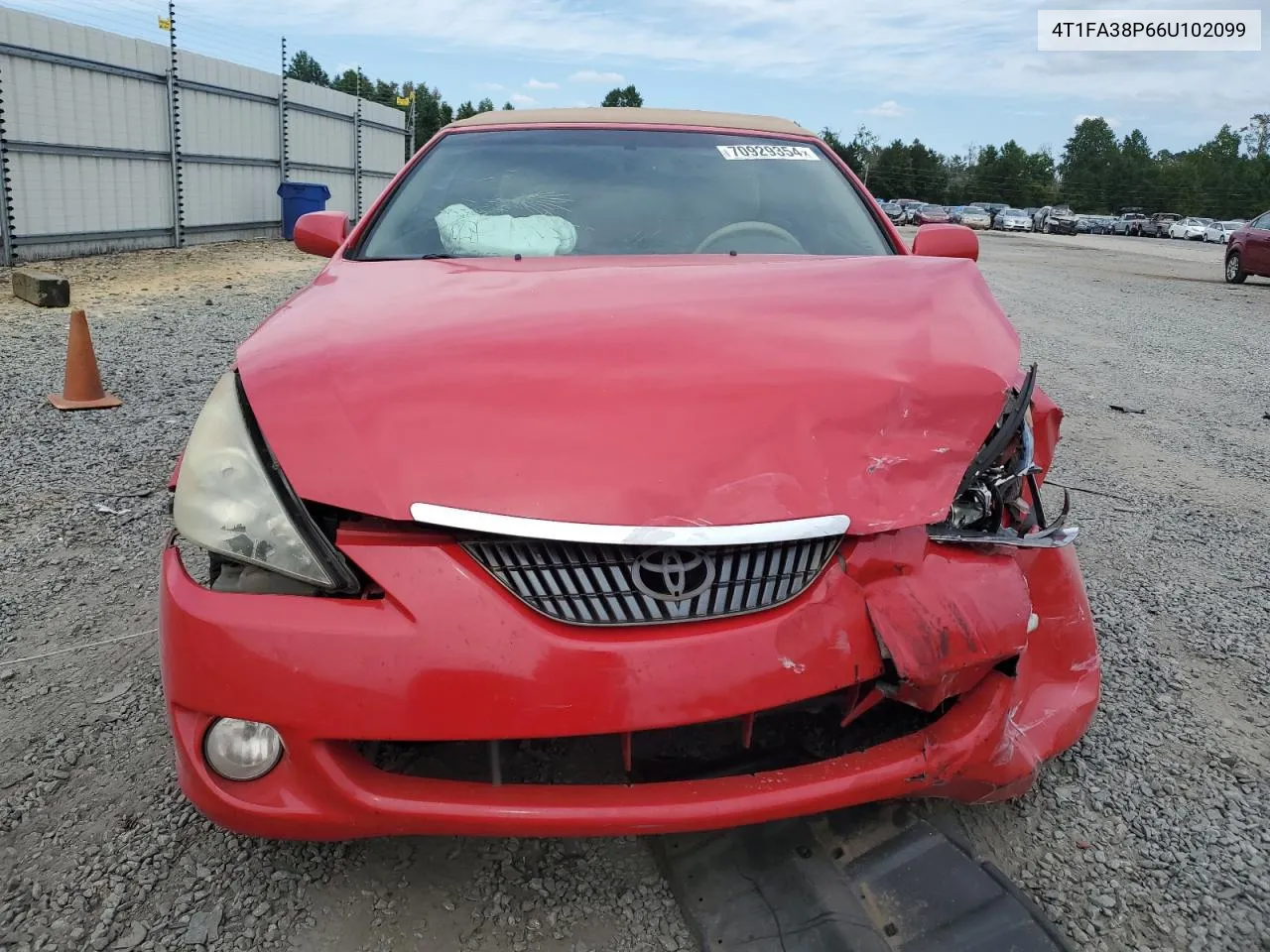 2006 Toyota Camry Solara Se VIN: 4T1FA38P66U102099 Lot: 70929354