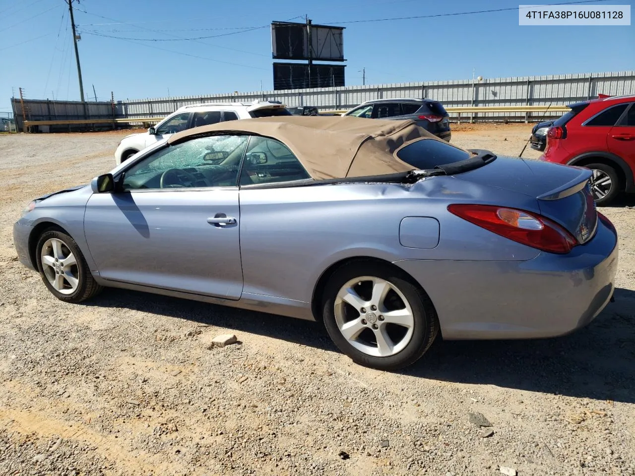 2006 Toyota Camry Solara Se VIN: 4T1FA38P16U081128 Lot: 74460964