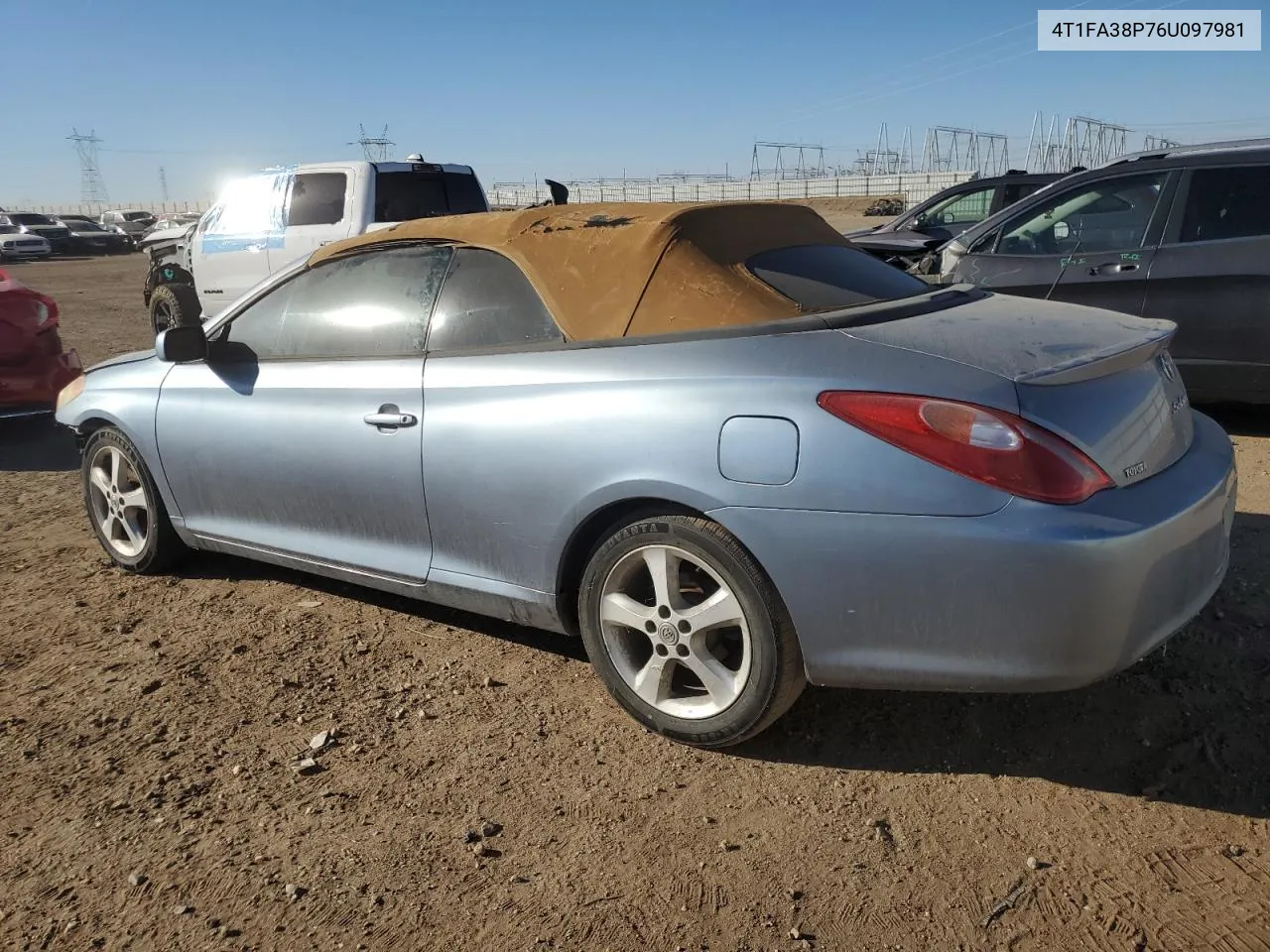 2006 Toyota Camry Solara Se VIN: 4T1FA38P76U097981 Lot: 76045454