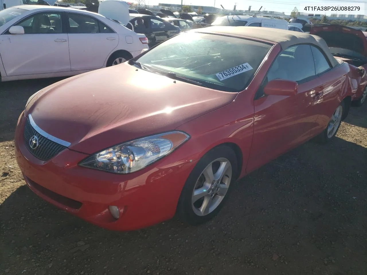 2006 Toyota Camry Solara Se VIN: 4T1FA38P26U088279 Lot: 76355334