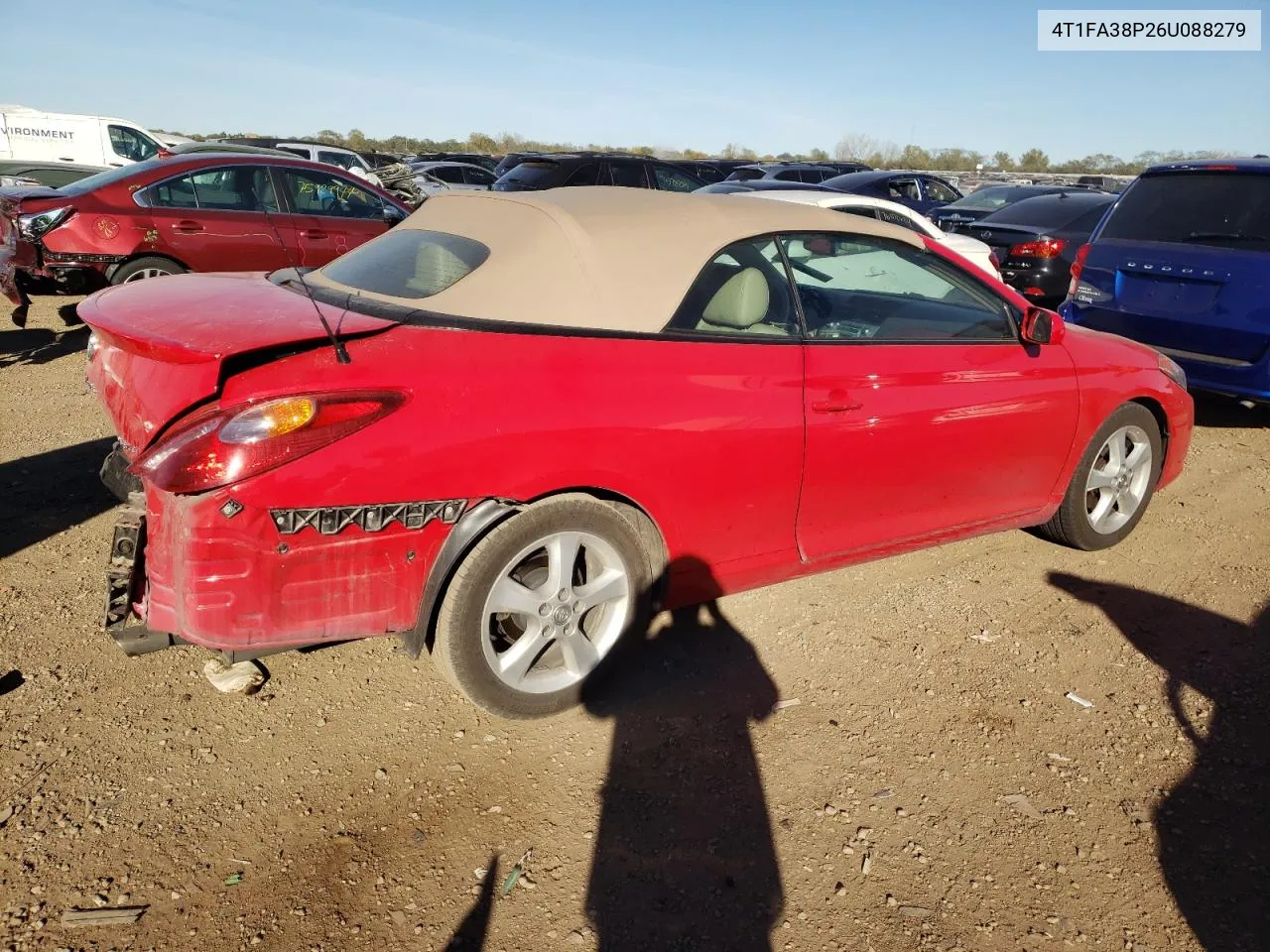 2006 Toyota Camry Solara Se VIN: 4T1FA38P26U088279 Lot: 76355334