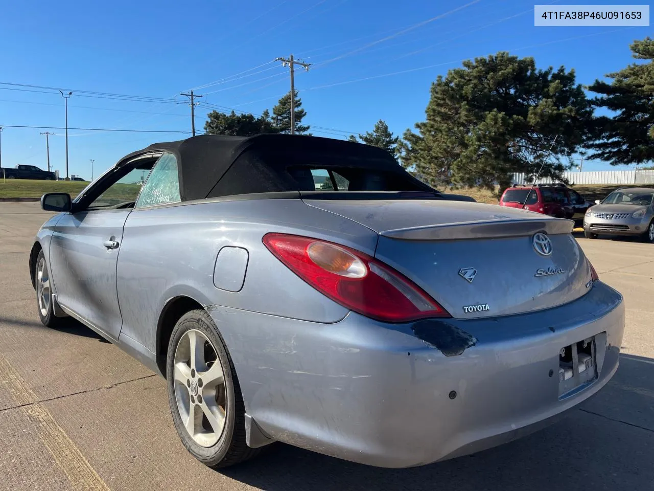 2006 Toyota Camry Solara Se VIN: 4T1FA38P46U091653 Lot: 76831394