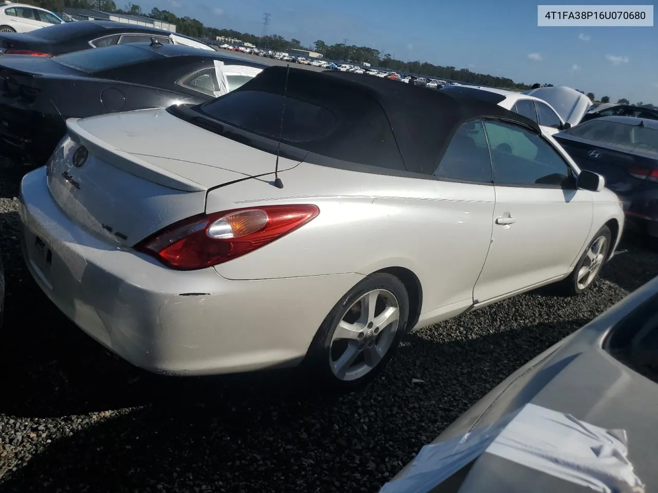 2006 Toyota Camry Solara Se VIN: 4T1FA38P16U070680 Lot: 78098734