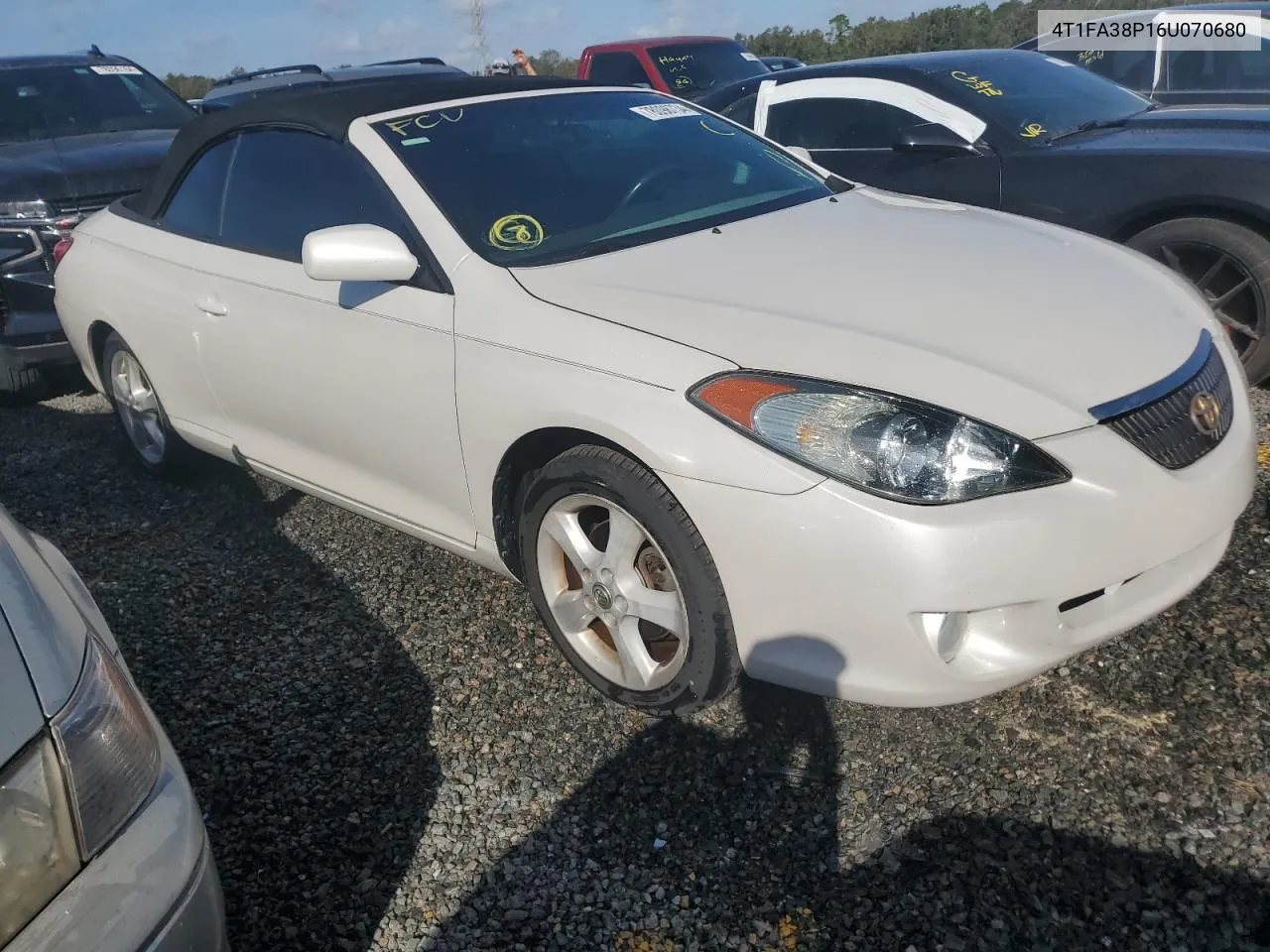 2006 Toyota Camry Solara Se VIN: 4T1FA38P16U070680 Lot: 78098734