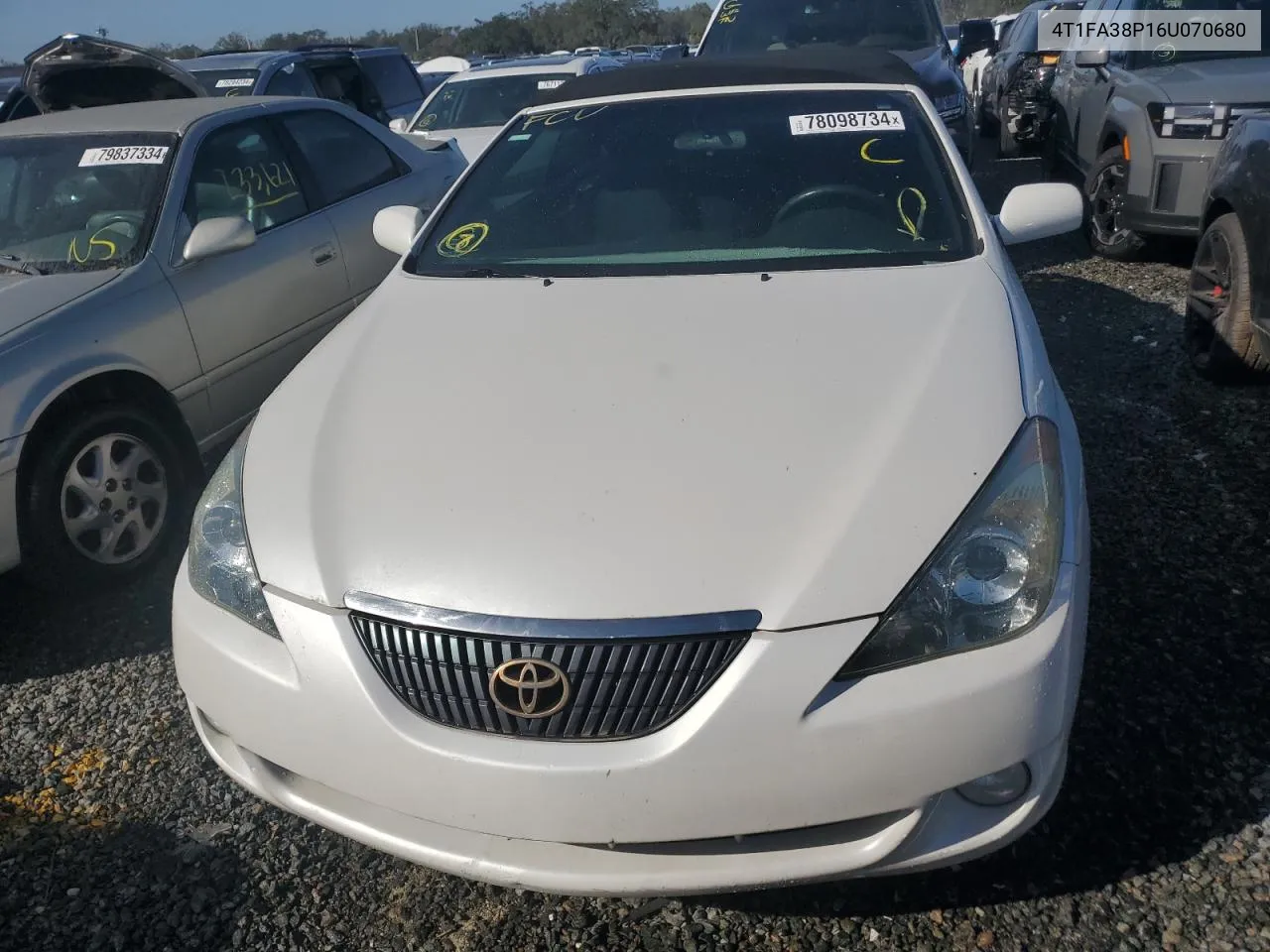 2006 Toyota Camry Solara Se VIN: 4T1FA38P16U070680 Lot: 78098734