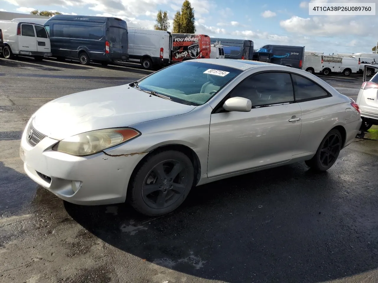 2006 Toyota Camry Solara Se VIN: 4T1CA38P26U089760 Lot: 80157154