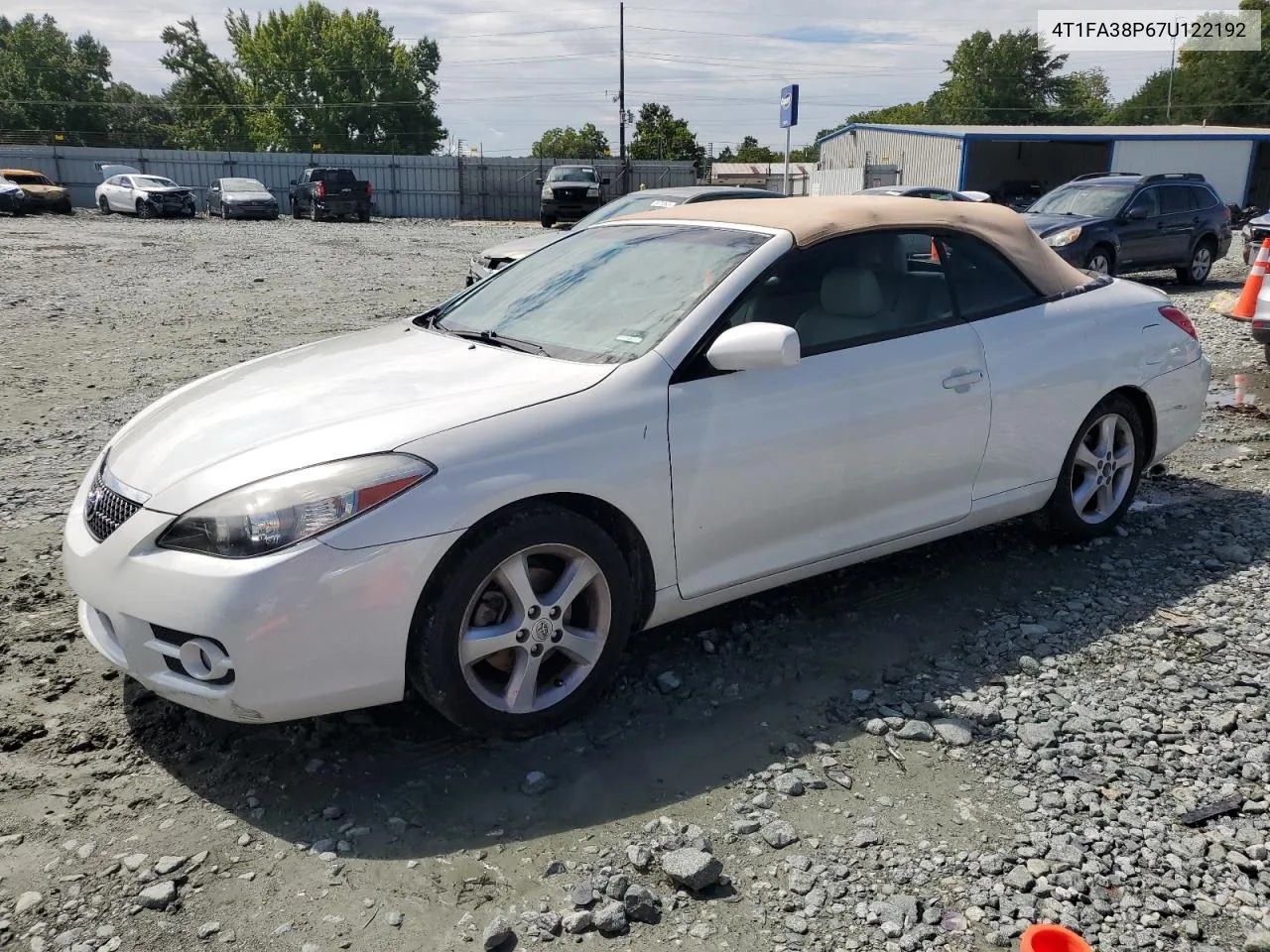 2007 Toyota Camry Solara Se VIN: 4T1FA38P67U122192 Lot: 66507494