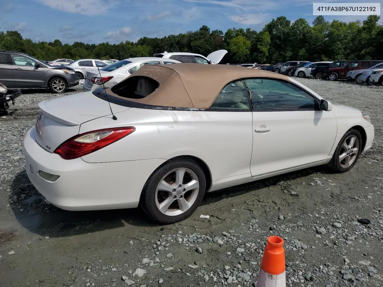 2007 Toyota Camry Solara Se VIN: 4T1FA38P67U122192 Lot: 66507494