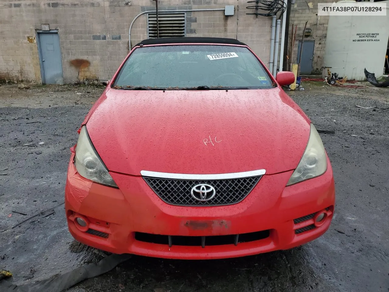 2007 Toyota Camry Solara Se VIN: 4T1FA38P07U128294 Lot: 72859094