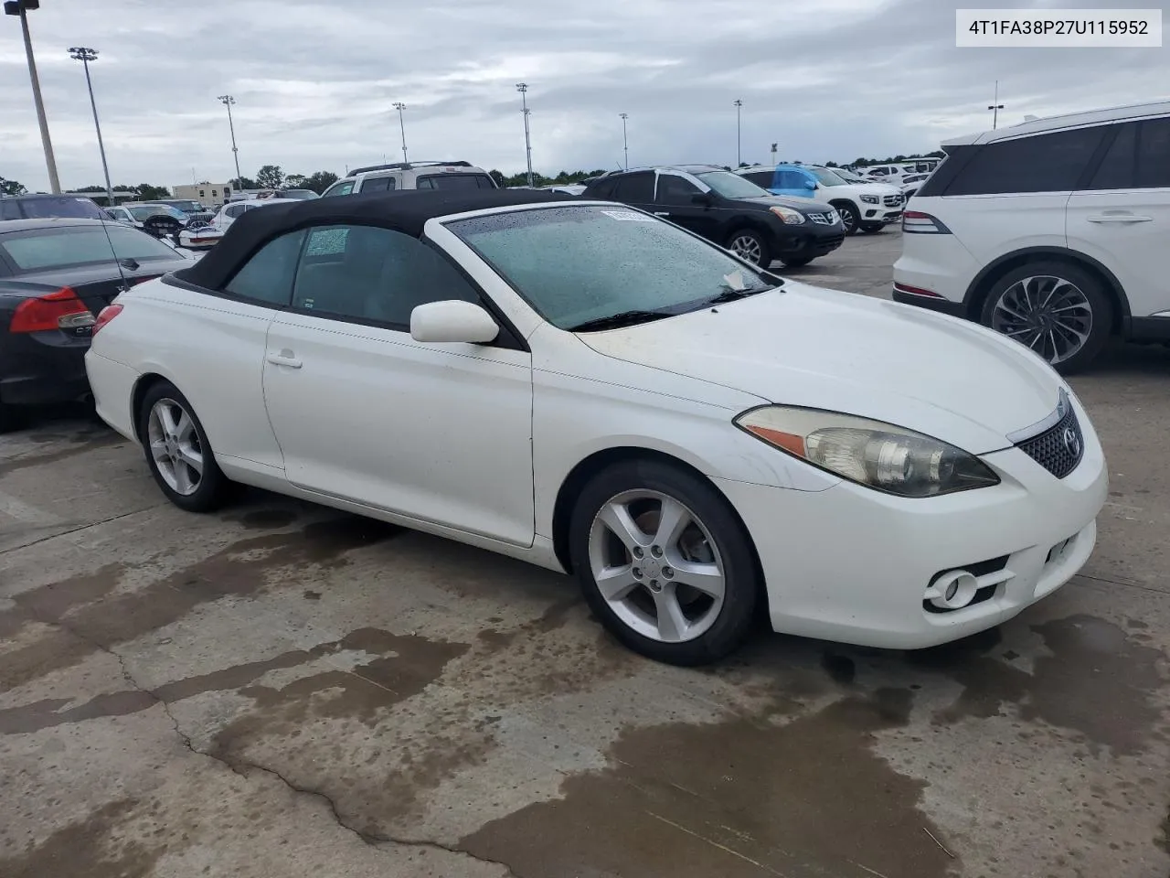 2007 Toyota Camry Solara Se VIN: 4T1FA38P27U115952 Lot: 74797314