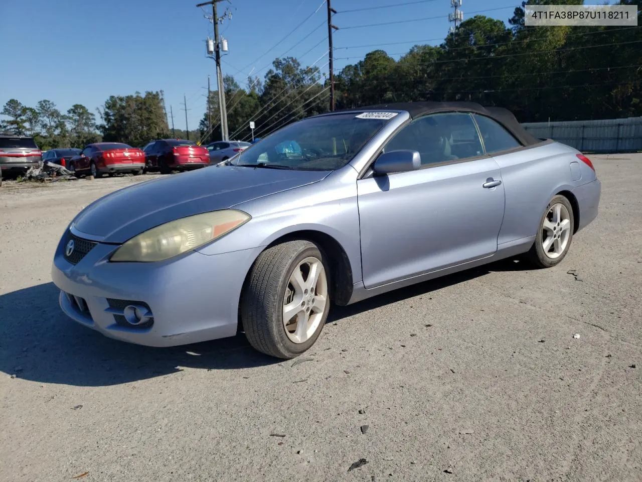 2007 Toyota Camry Solara Se VIN: 4T1FA38P87U118211 Lot: 80670244