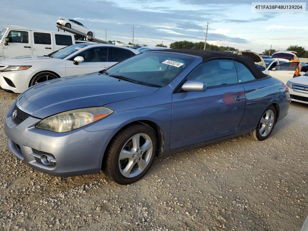 2008 Toyota Camry Solara Se VIN: 4T1FA38P48U139204 Lot: 74433274