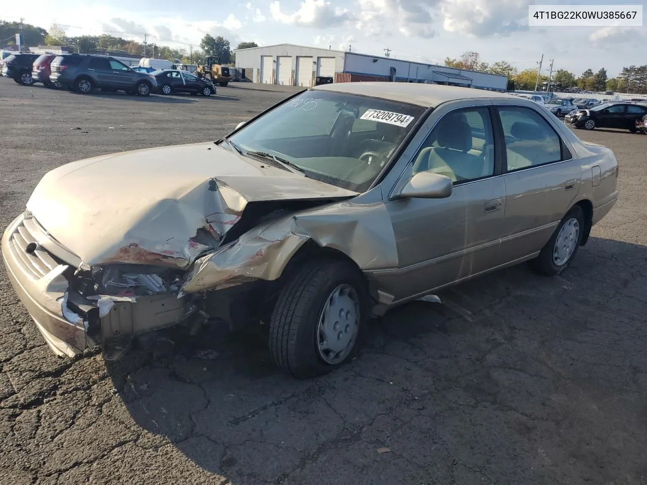 1998 Toyota Camry Ce VIN: 4T1BG22K0WU385667 Lot: 73209794