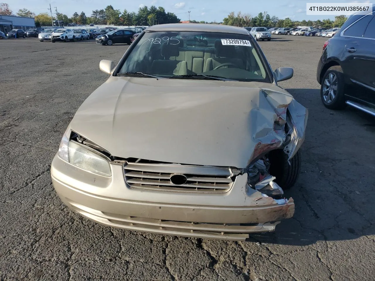 1998 Toyota Camry Ce VIN: 4T1BG22K0WU385667 Lot: 73209794