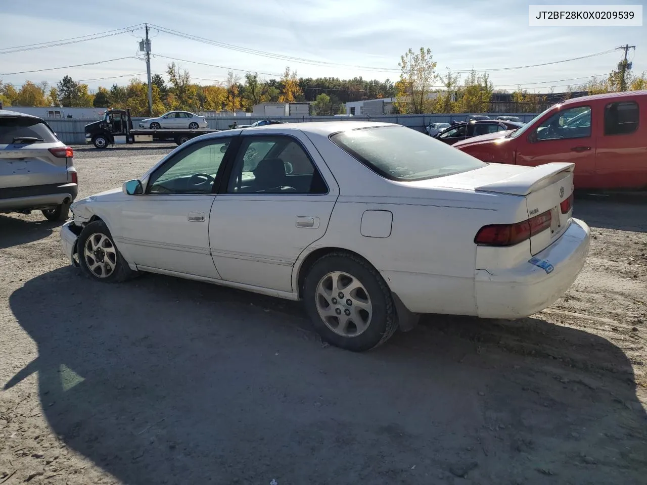 1999 Toyota Camry Le VIN: JT2BF28K0X0209539 Lot: 76607604