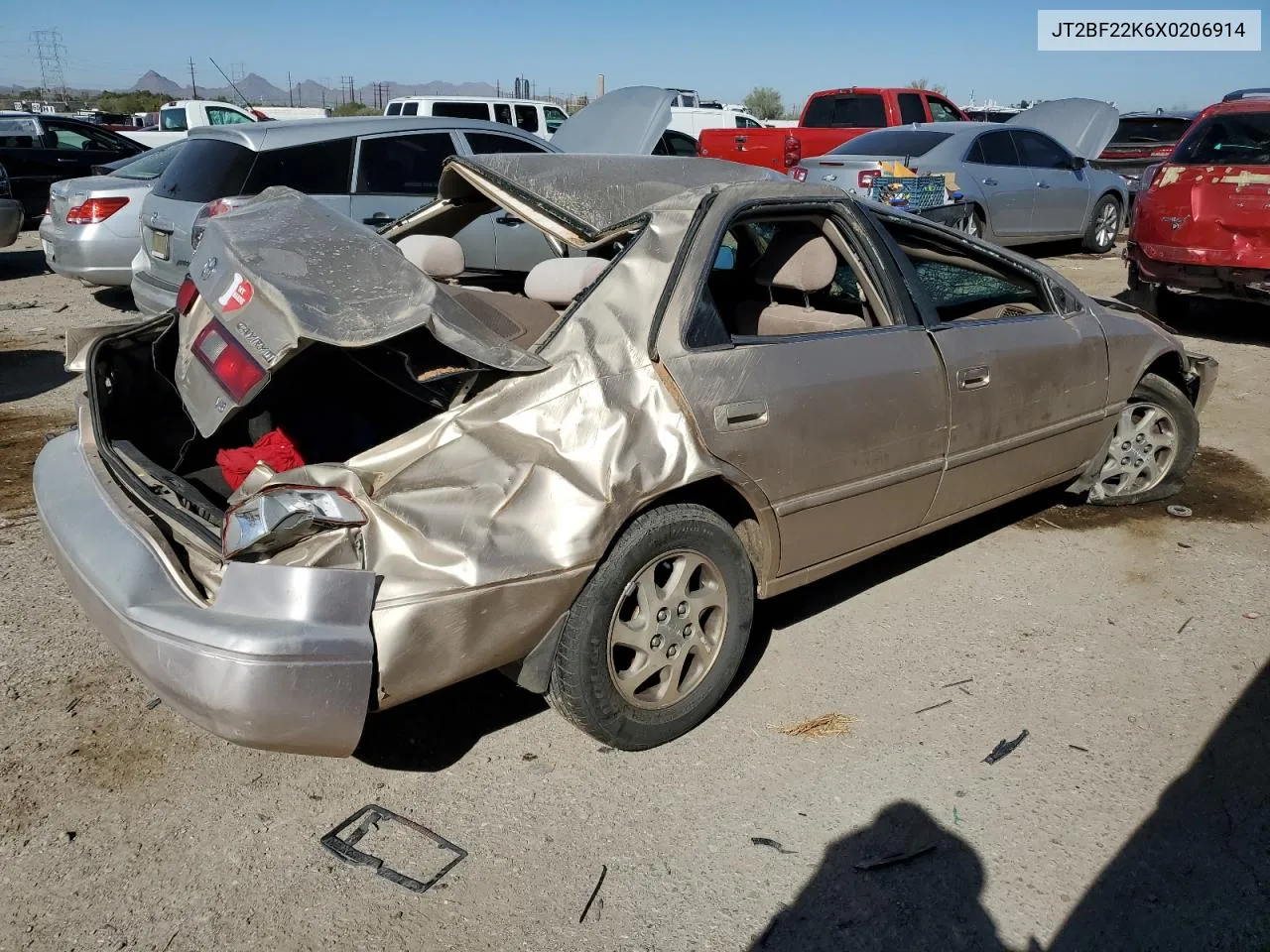 1999 Toyota Camry Le VIN: JT2BF22K6X0206914 Lot: 77411524