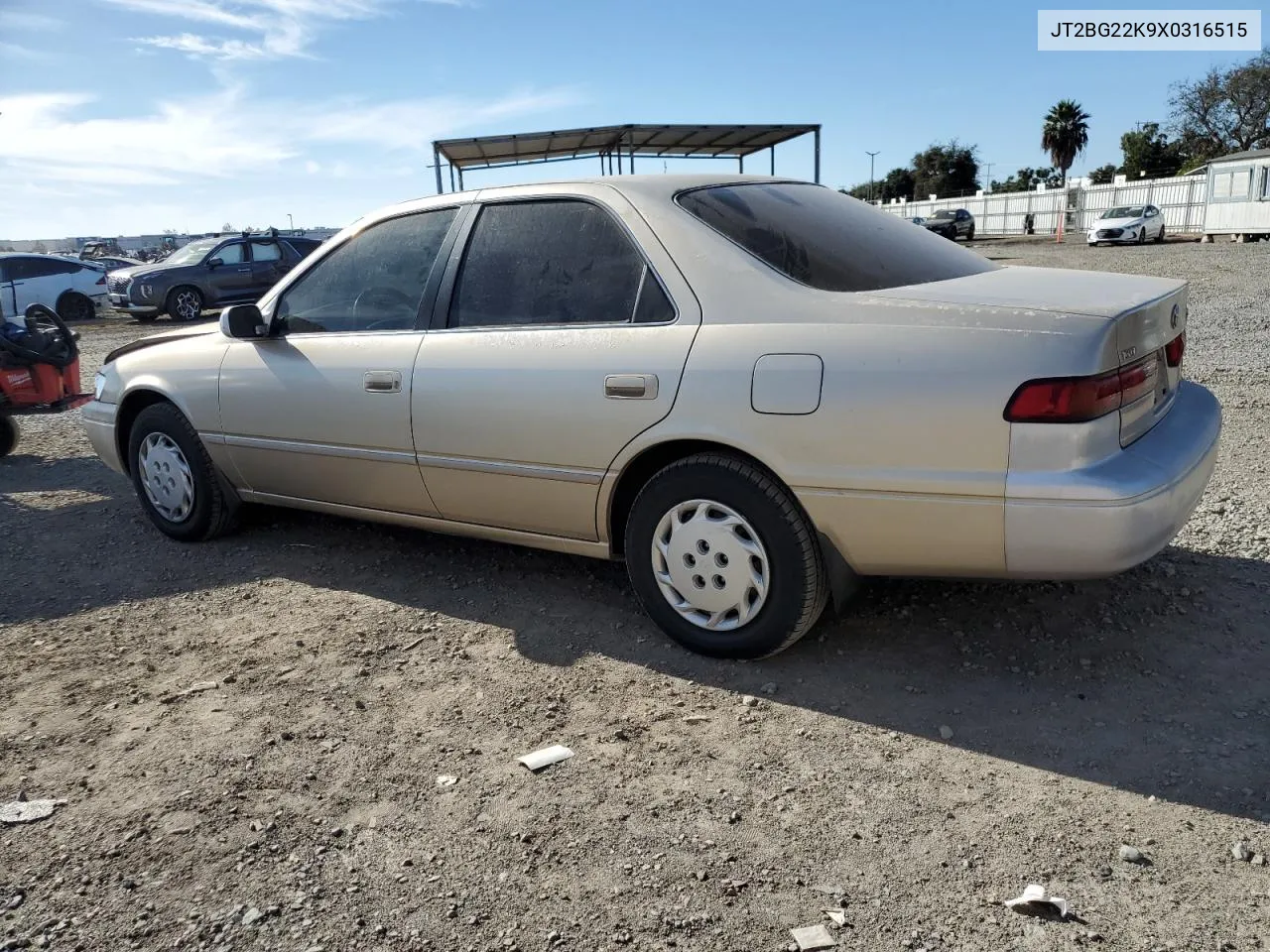 1999 Toyota Camry Le VIN: JT2BG22K9X0316515 Lot: 77830634