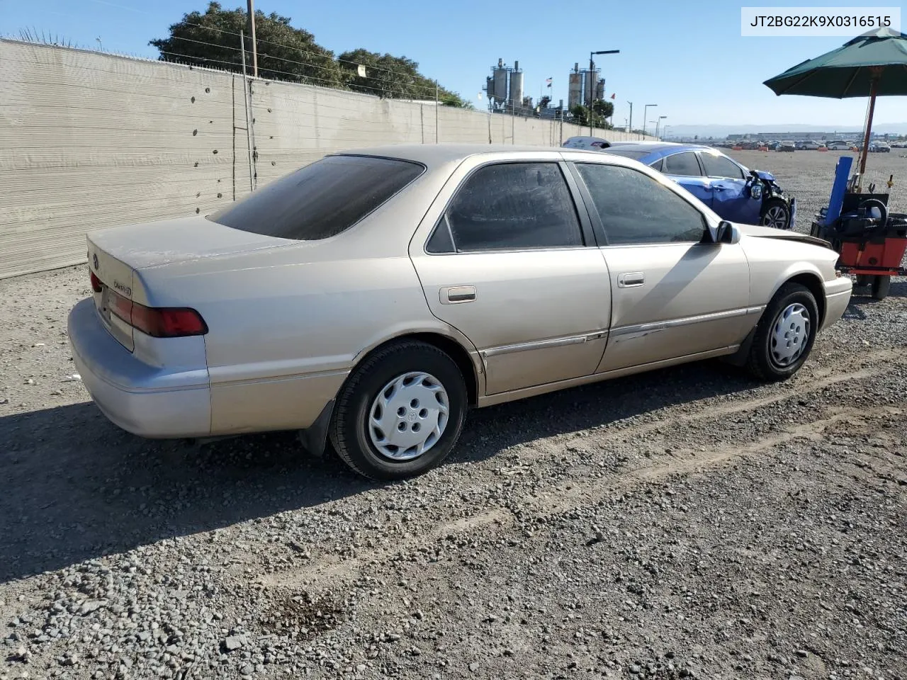 1999 Toyota Camry Le VIN: JT2BG22K9X0316515 Lot: 77830634