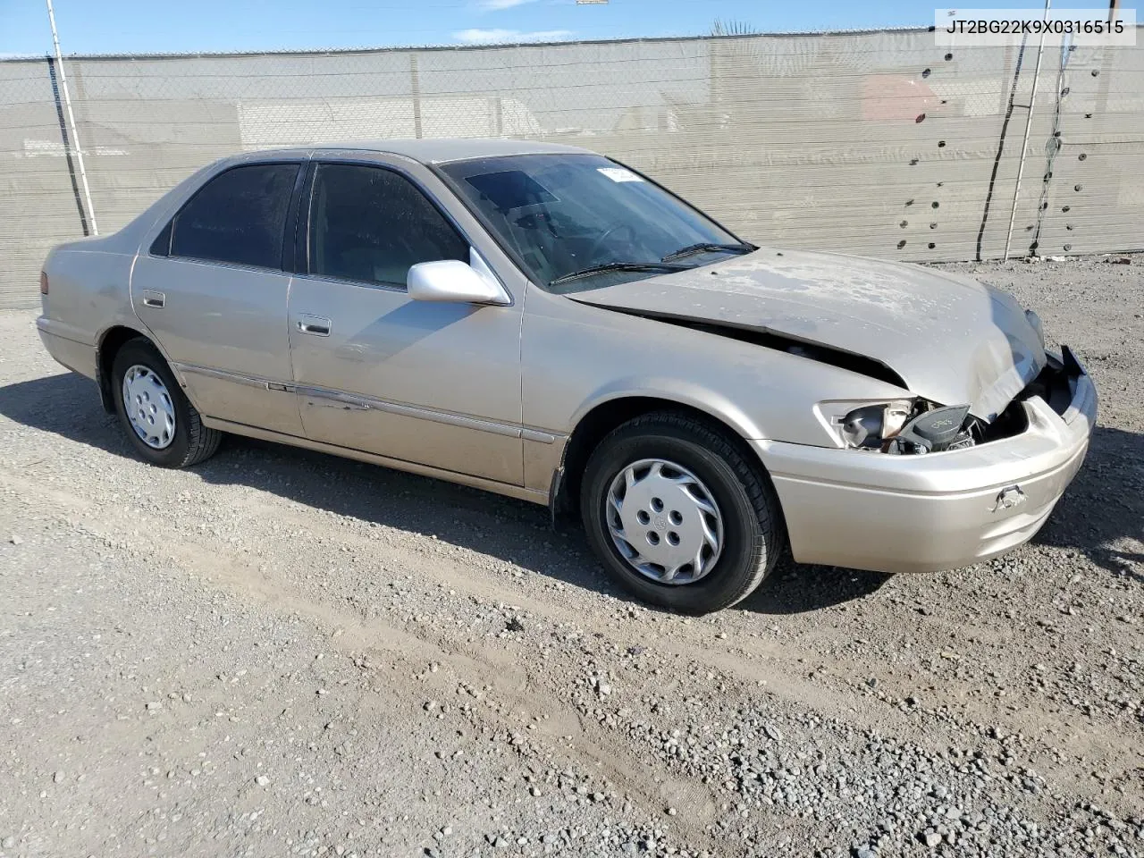 1999 Toyota Camry Le VIN: JT2BG22K9X0316515 Lot: 77830634