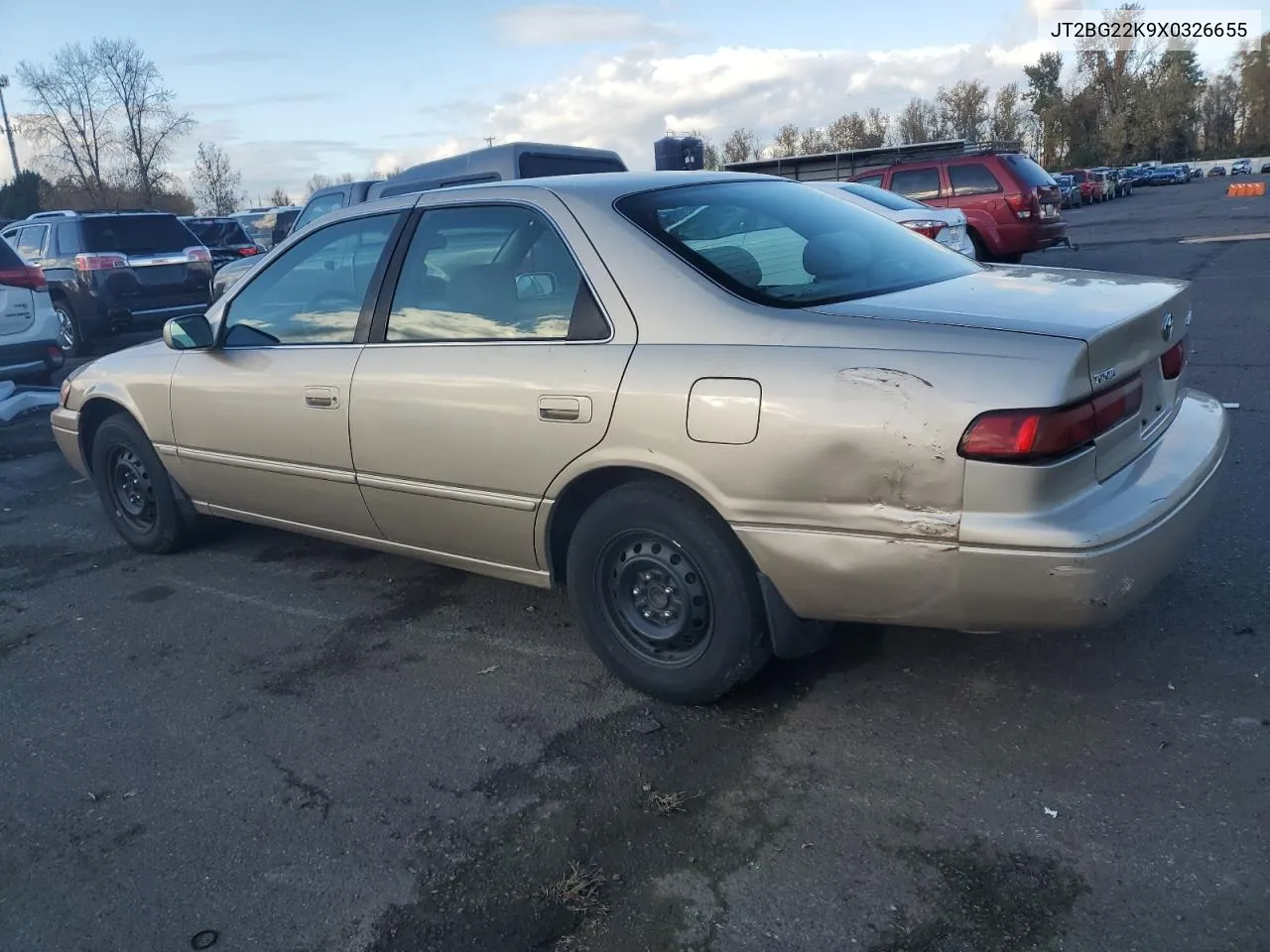 1999 Toyota Camry Le VIN: JT2BG22K9X0326655 Lot: 81197804