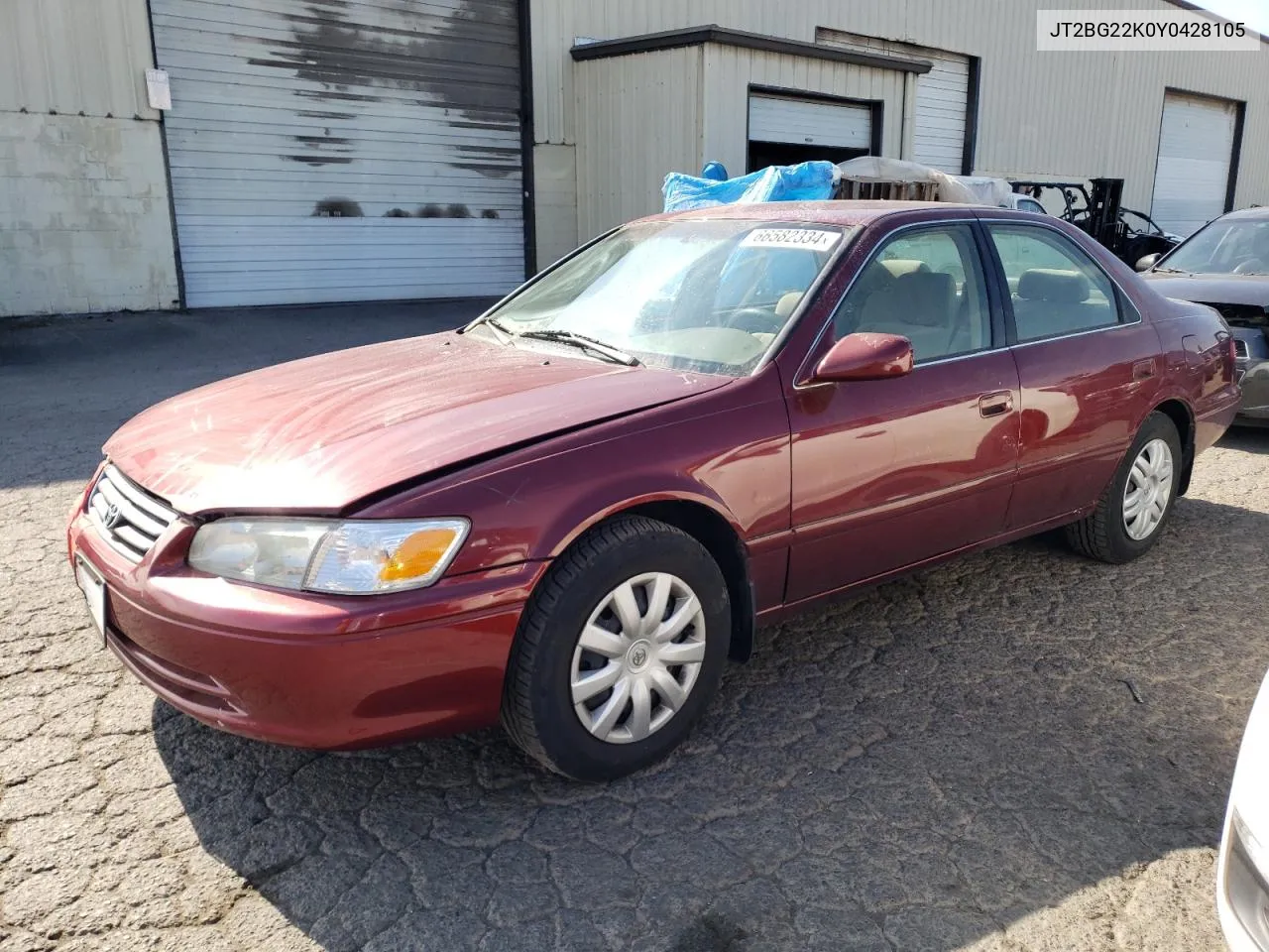 2000 Toyota Camry Ce VIN: JT2BG22K0Y0428105 Lot: 66582334