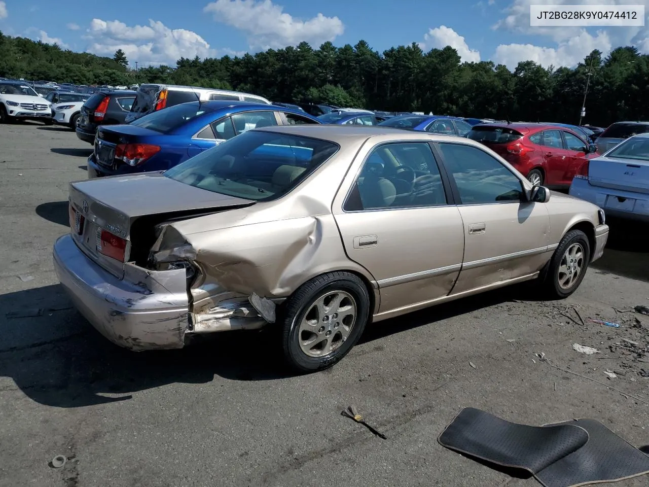 2000 Toyota Camry Le VIN: JT2BG28K9Y0474412 Lot: 67283824