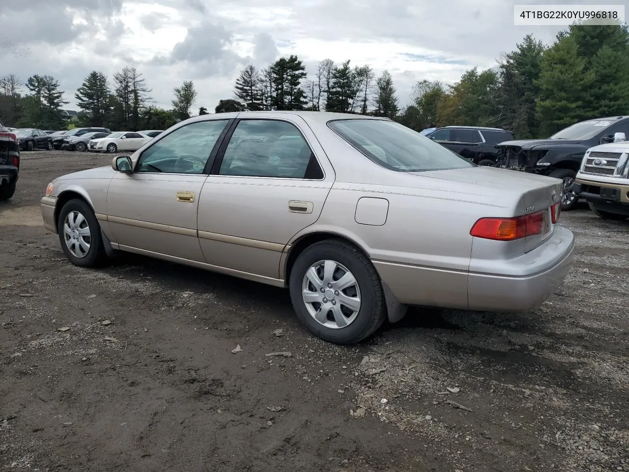 2000 Toyota Camry Ce VIN: 4T1BG22K0YU996818 Lot: 70183984