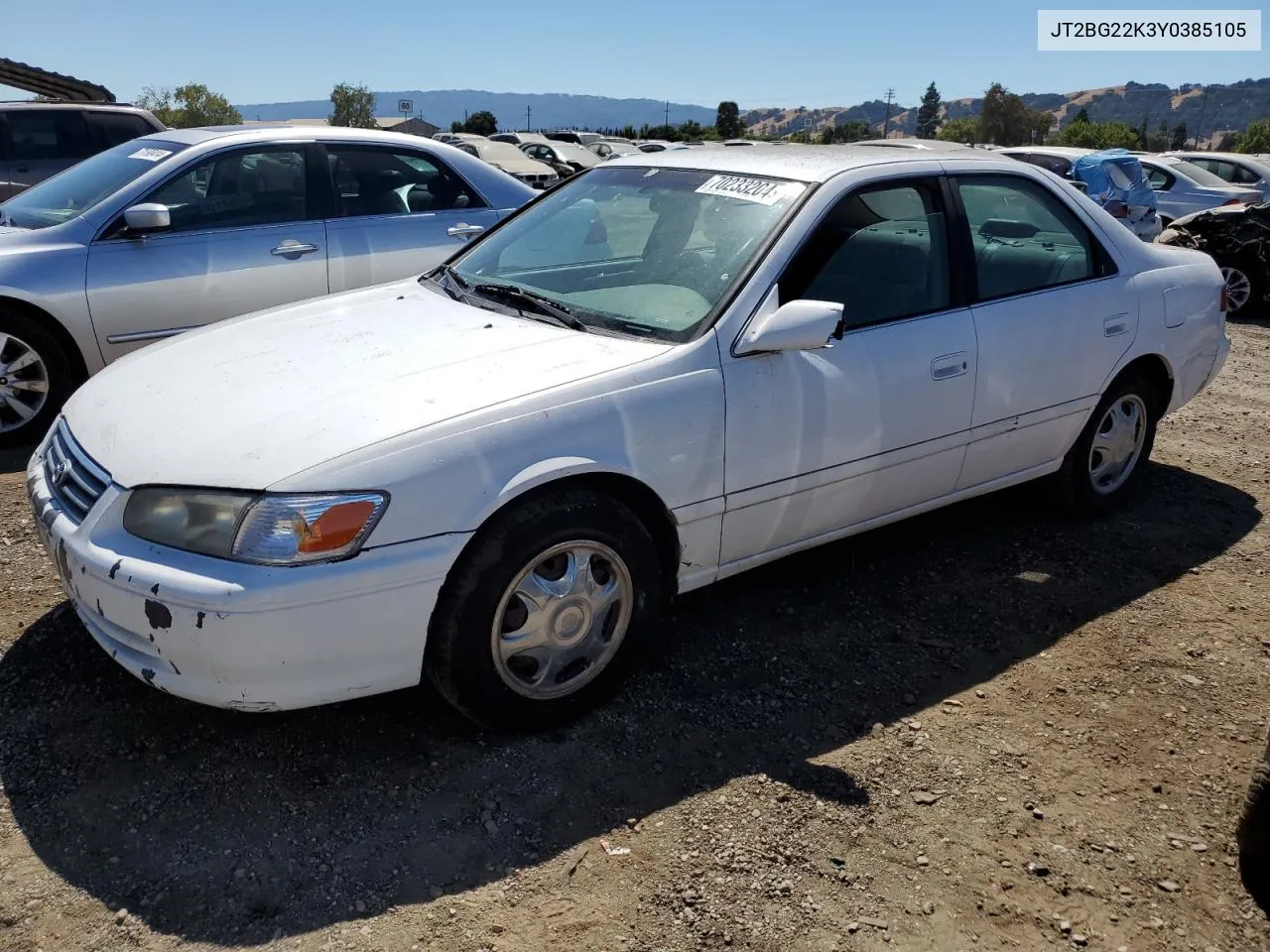 2000 Toyota Camry Ce VIN: JT2BG22K3Y0385105 Lot: 70233204