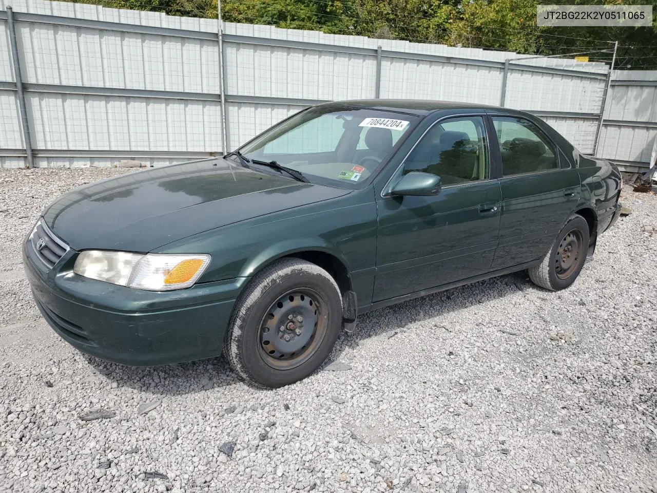 2000 Toyota Camry Ce VIN: JT2BG22K2Y0511065 Lot: 70844204